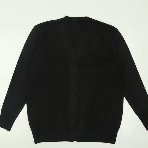 Wishwood Womens Black V-Neck  Polyester Cardigan Jumper Size M