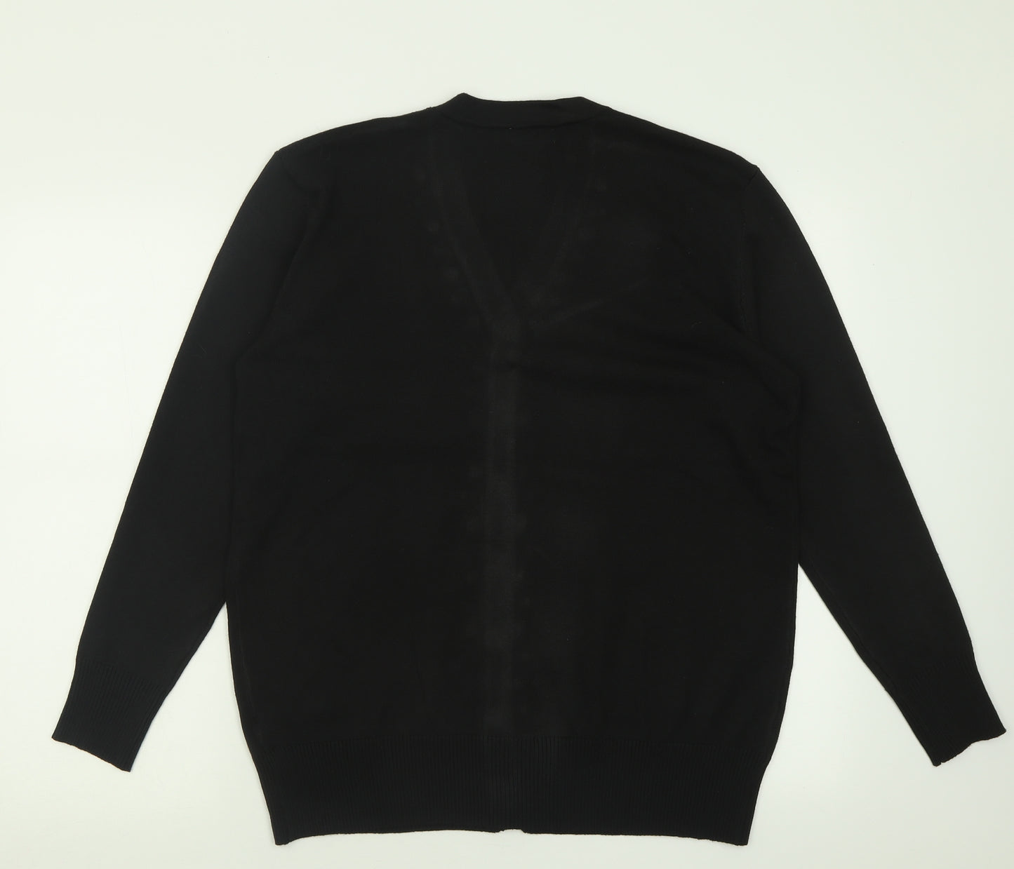 Wishwood Womens Black V-Neck  Polyester Cardigan Jumper Size M