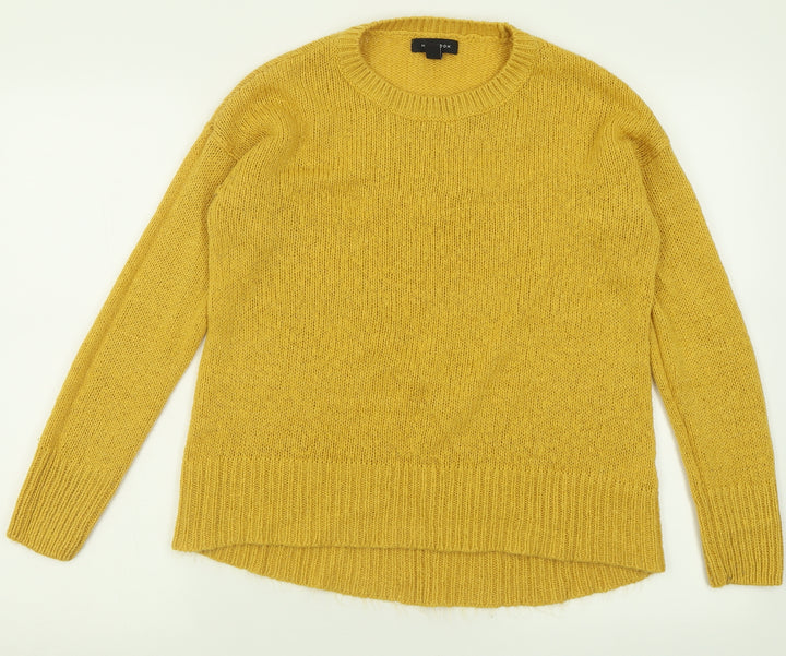 New Look Womens Yellow Crew Neck  Acrylic Pullover Jumper Size S