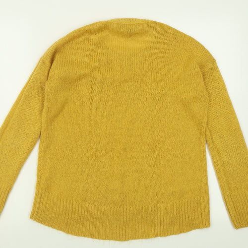 New Look Womens Yellow Crew Neck  Acrylic Pullover Jumper Size S