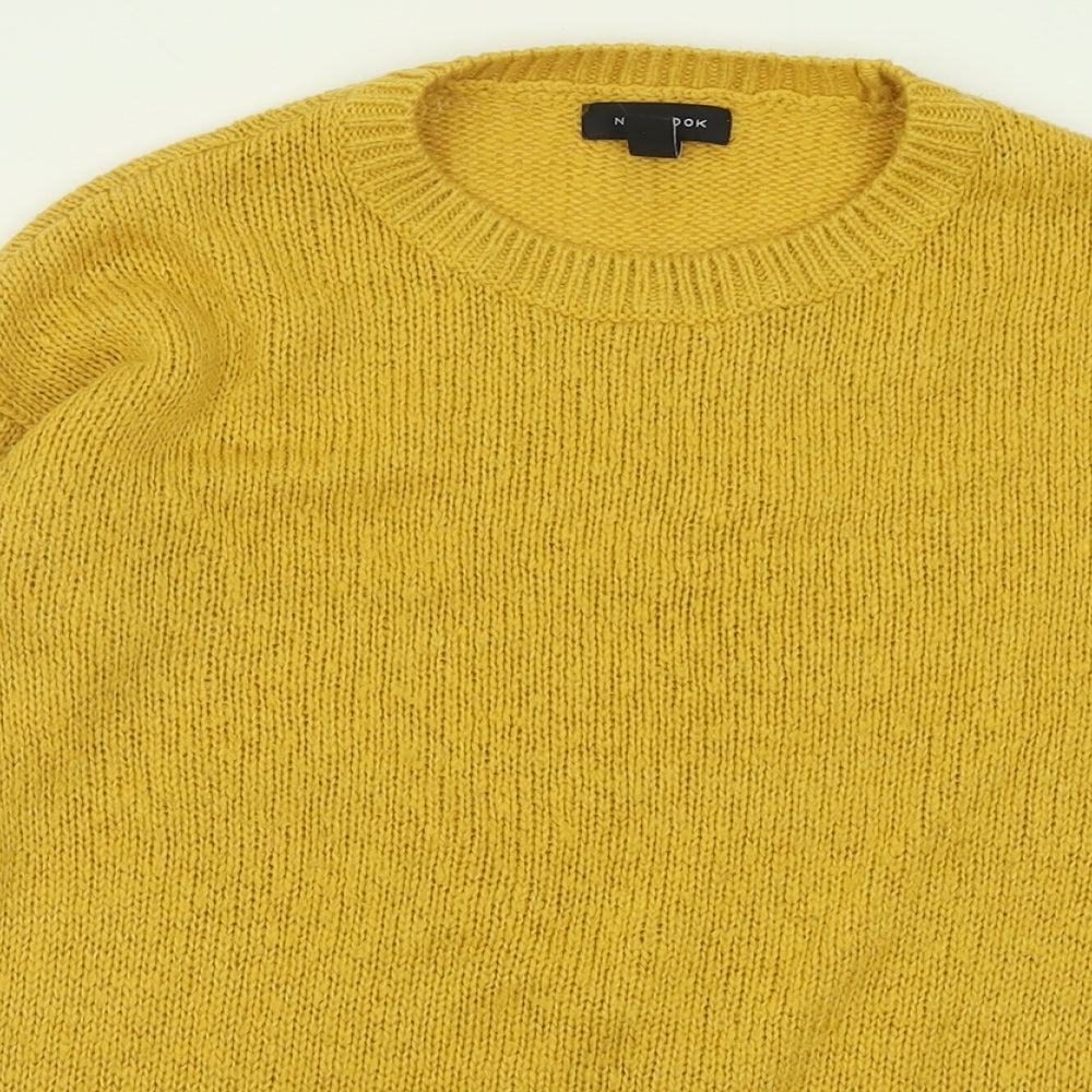 New Look Womens Yellow Crew Neck  Acrylic Pullover Jumper Size S