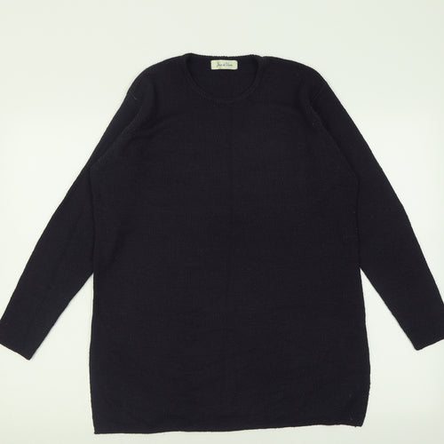 Joie De Vivre Womens Blue Crew Neck  Acrylic Pullover Jumper Size M