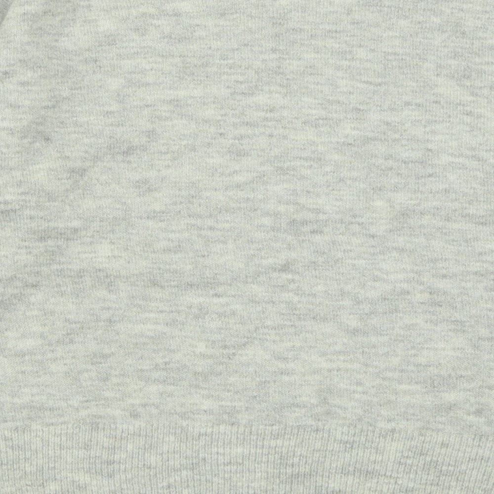 George Womens Grey Crew Neck Geometric Acrylic Pullover Jumper Size S