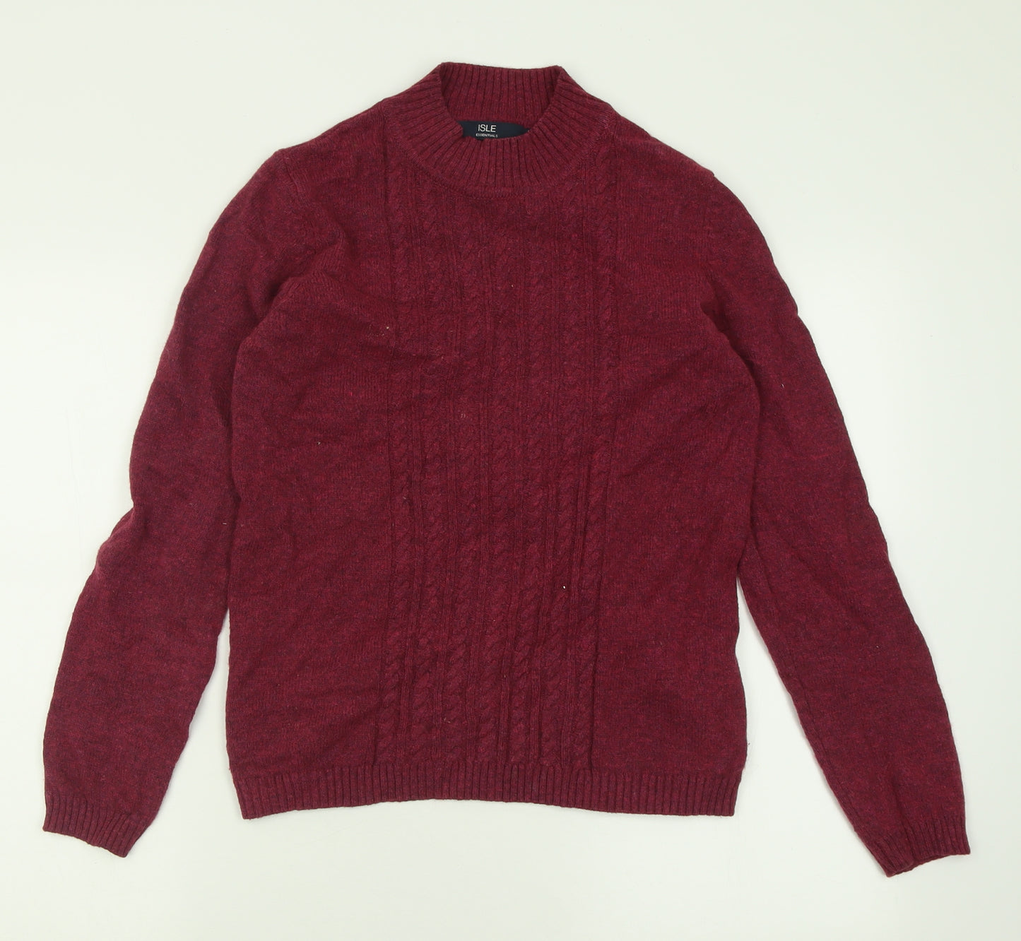 Isle Essentials Womens Purple Crew Neck  Nylon Pullover Jumper Size S