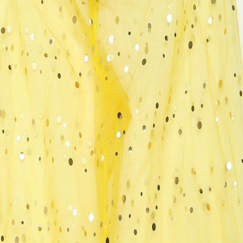 1st Position Womens Yellow Polka Dot Nylon Cropped Trousers Size 28 in L24 in Regular