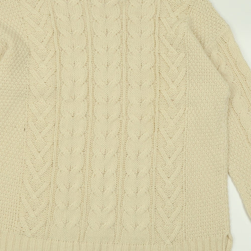 M&Co Womens Beige  Acrylic Jumper Dress  Size M  High Neck Pullover