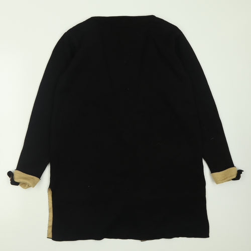 Select Womens Black V-Neck  Acrylic Cardigan Jumper Size M