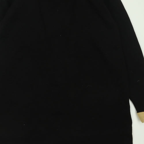 Select Womens Black V-Neck  Acrylic Cardigan Jumper Size M
