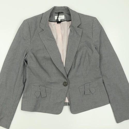 Marks and Spencer Womens Black Plaid  Jacket Blazer Size 14  Button