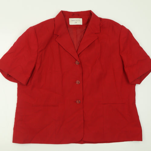 Bonmarché Womens Red   Jacket Blazer Size 2  Button