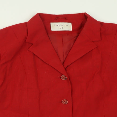Bonmarché Womens Red   Jacket Blazer Size 2  Button