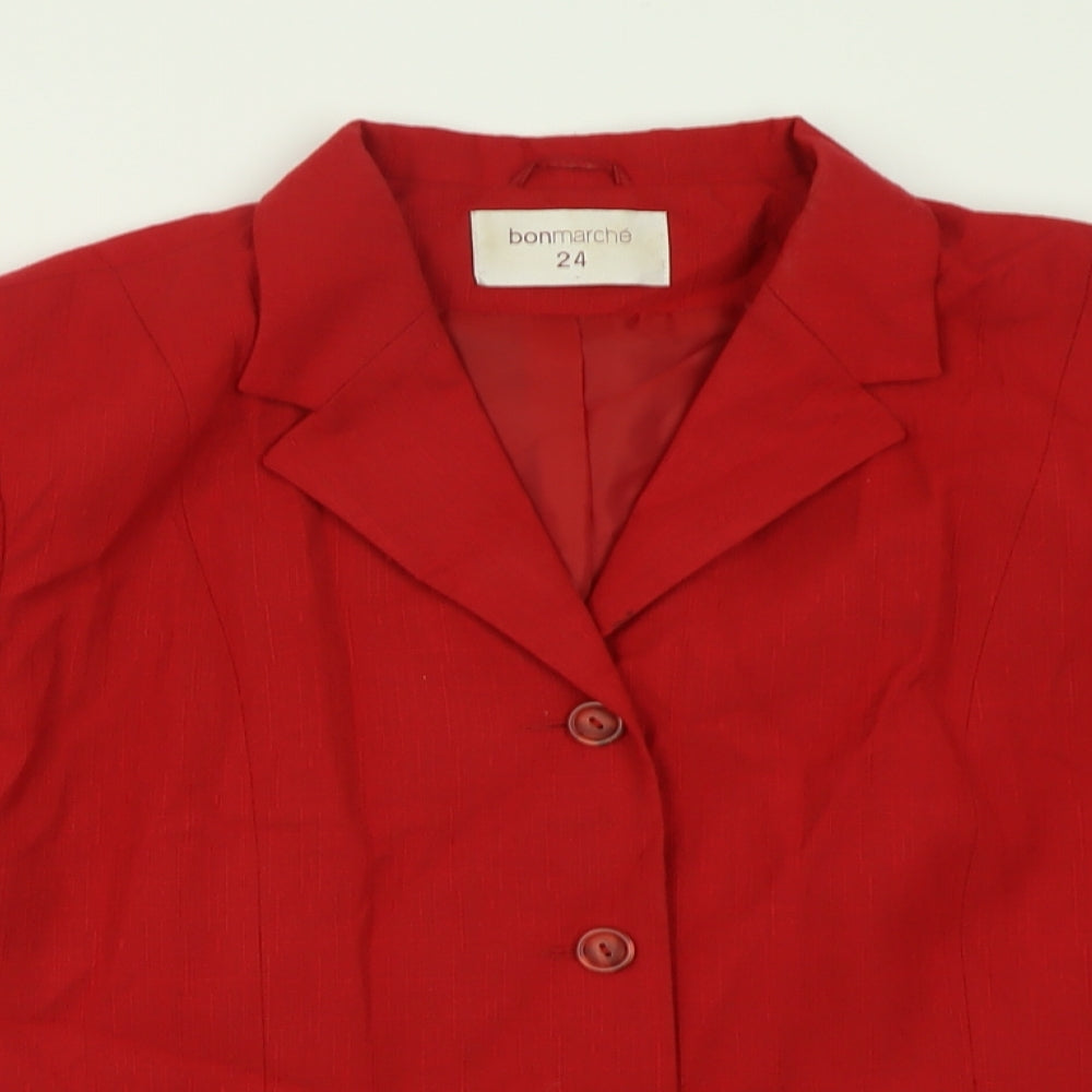 Bonmarché Womens Red   Jacket Blazer Size 2  Button