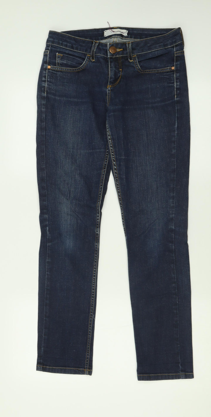 Topshop Womens Blue Cotton Straight Jeans Size 28 in L30 in Regular Button