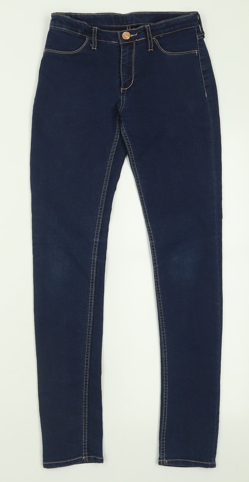 H&M Girls Blue  Cotton Skinny Jeans Size 10-11 Years  Regular Button