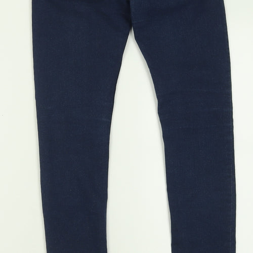 H&M Girls Blue  Cotton Skinny Jeans Size 10-11 Years  Regular Button