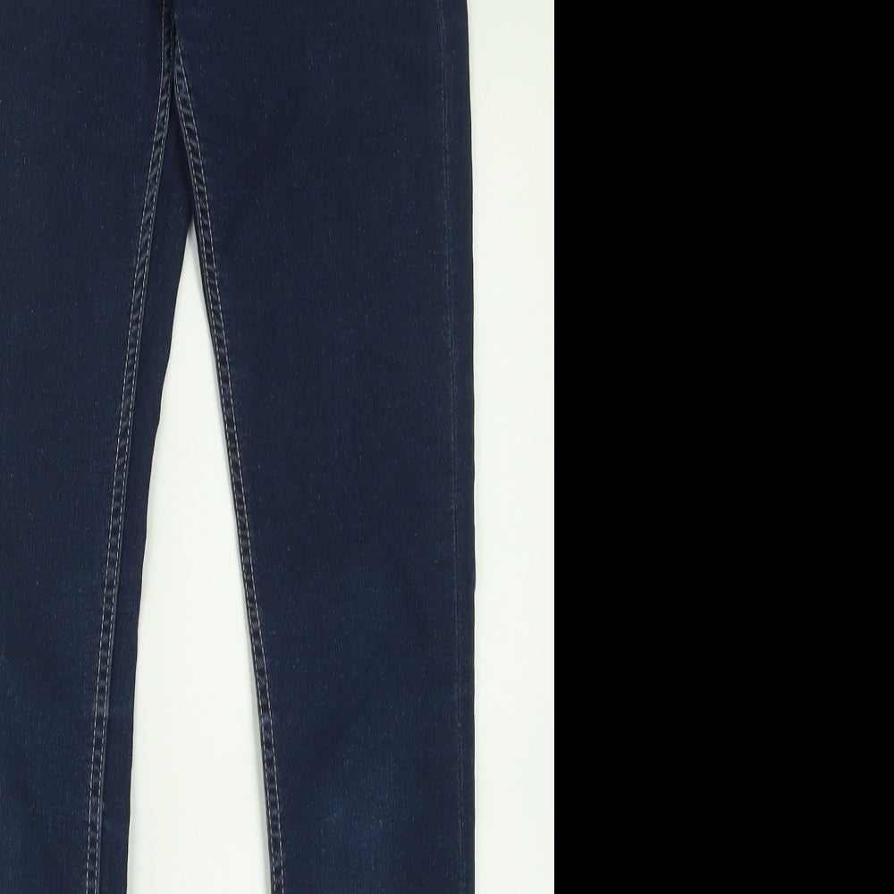 H&M Girls Blue  Cotton Skinny Jeans Size 10-11 Years  Regular Button
