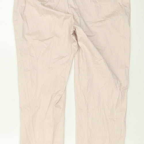 H&M Womens Pink  Cotton Trousers  Size 12 L26 in Regular Button