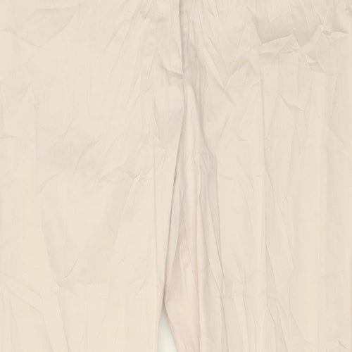 H&M Womens Pink  Cotton Trousers  Size 12 L26 in Regular Button