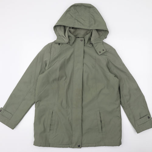 BM Womens Green   Parka Coat Size S  Zip