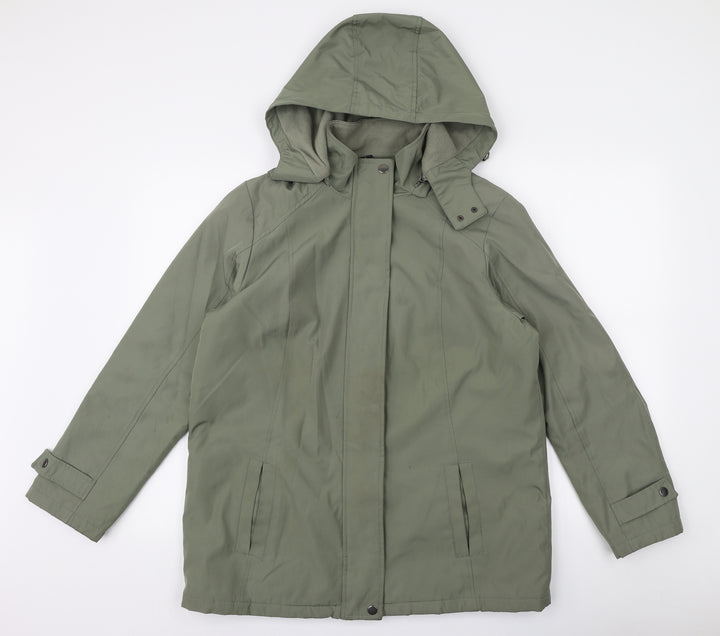 BM Womens Green Parka Coat Size S Zip