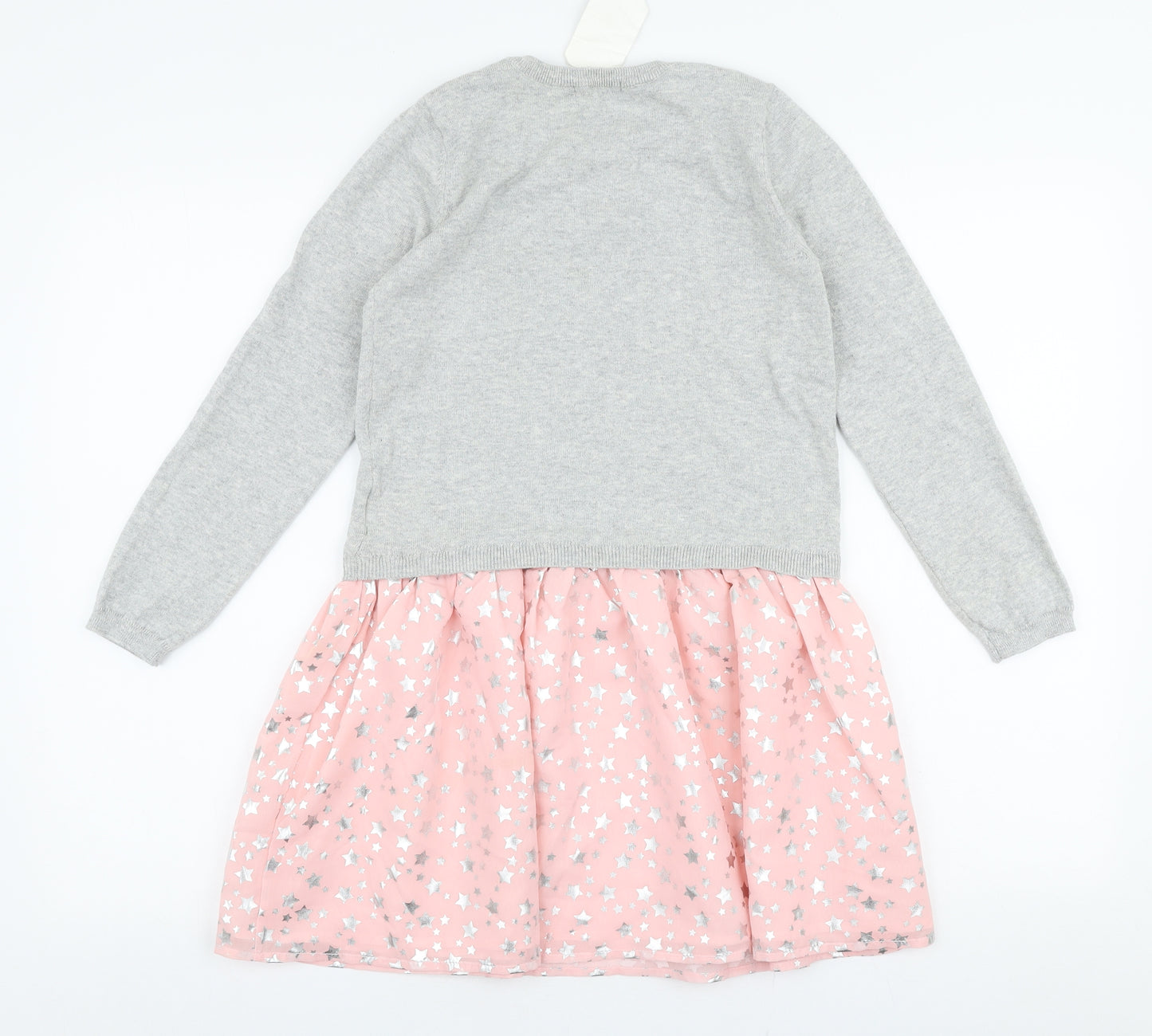 H&M Girls Multicoloured  Polyester Skater Dress  Size 9-10 Years  Round Neck Pullover - Unicorn