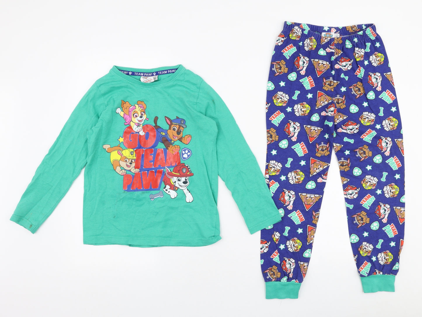 Primark Boys Multicoloured  100% Cotton  Pyjama Set Size 7-8 Years  Pullover - Paw patrol
