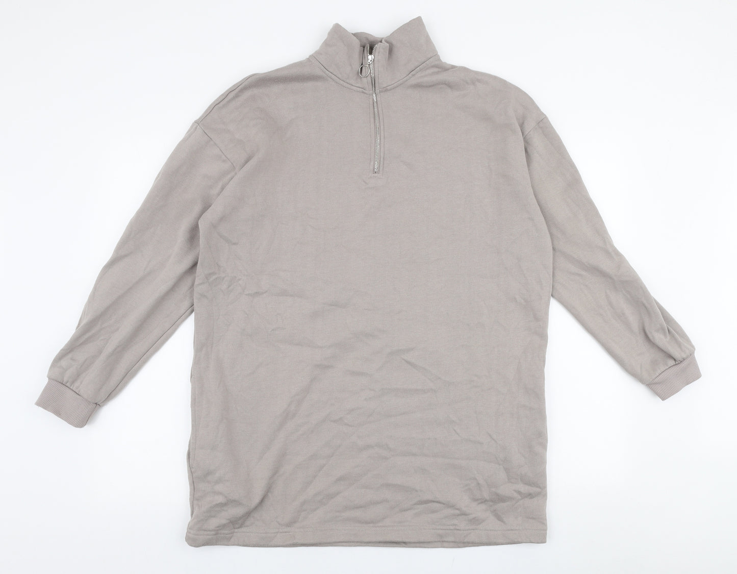 Papaya Womens Grey  Cotton Pullover Sweatshirt Size M  Zip