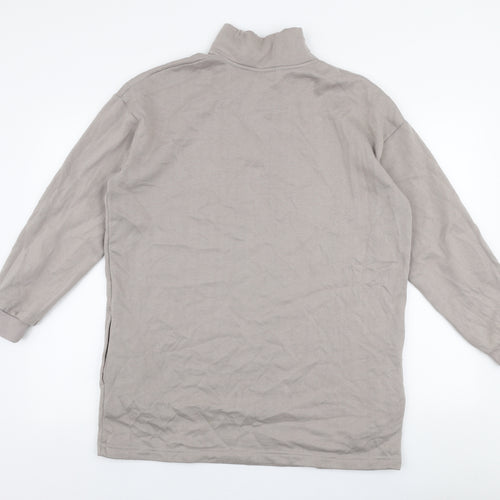 Papaya Womens Grey  Cotton Pullover Sweatshirt Size M  Zip