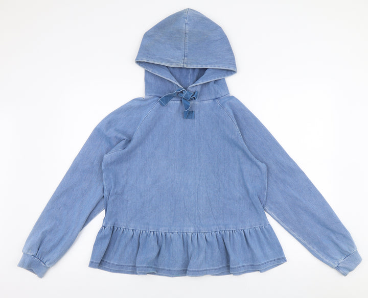 NEXT Womens Blue  Cotton Pullover Hoodie Size XS  Pullover