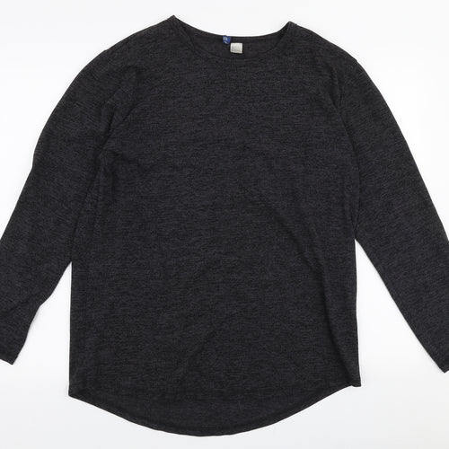 H&M Womens Grey Round Neck  Polyester Pullover Jumper Size L