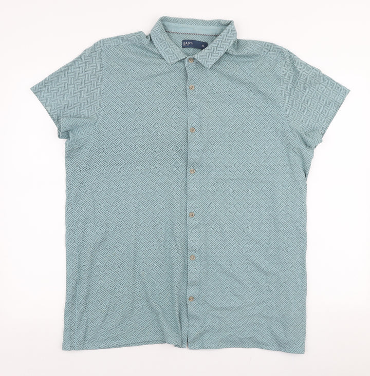 Matalan Mens Blue Cotton Button-Up Size XL Collared Button