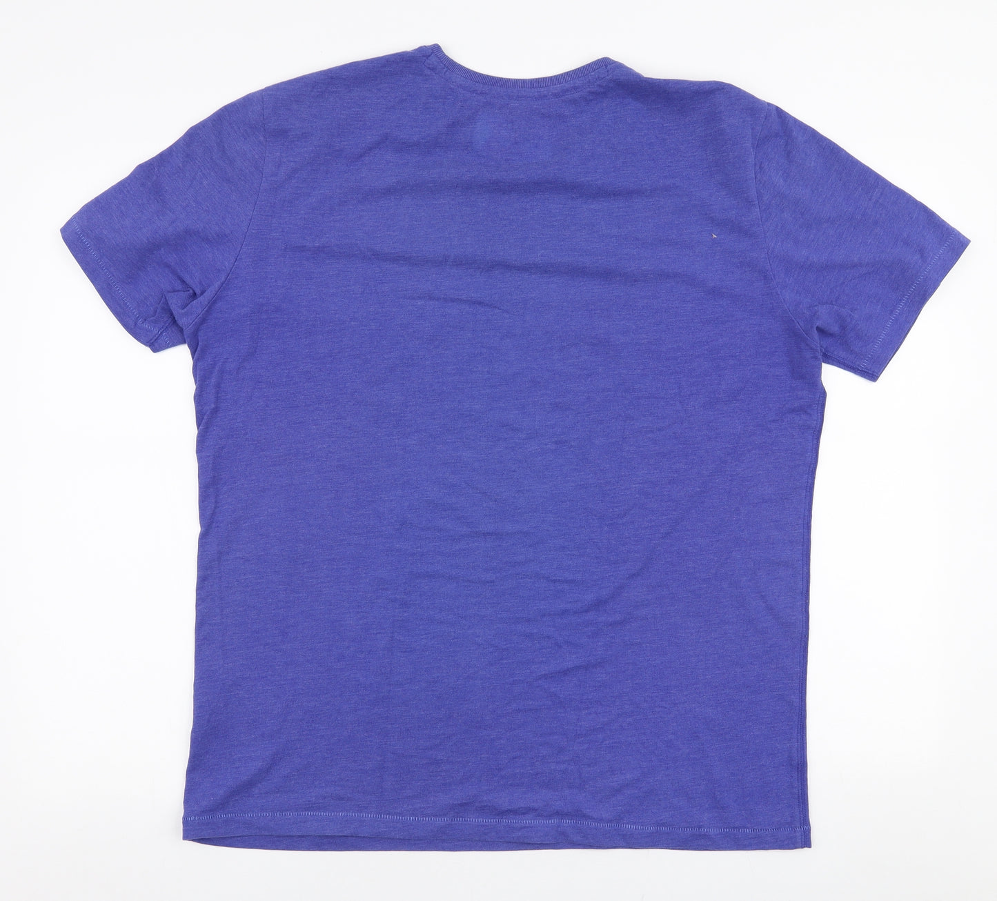 Marks and Spencer Mens Purple  Cotton  T-Shirt Size L Round Neck