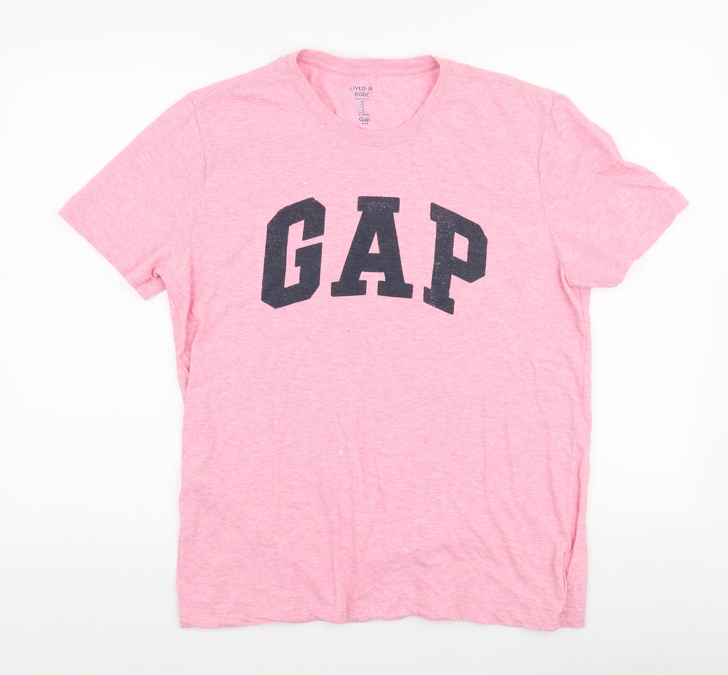 Gap Mens Pink  Cotton  T-Shirt Size M Round Neck