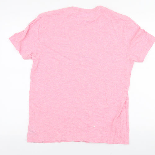 Gap Mens Pink  Cotton  T-Shirt Size M Round Neck
