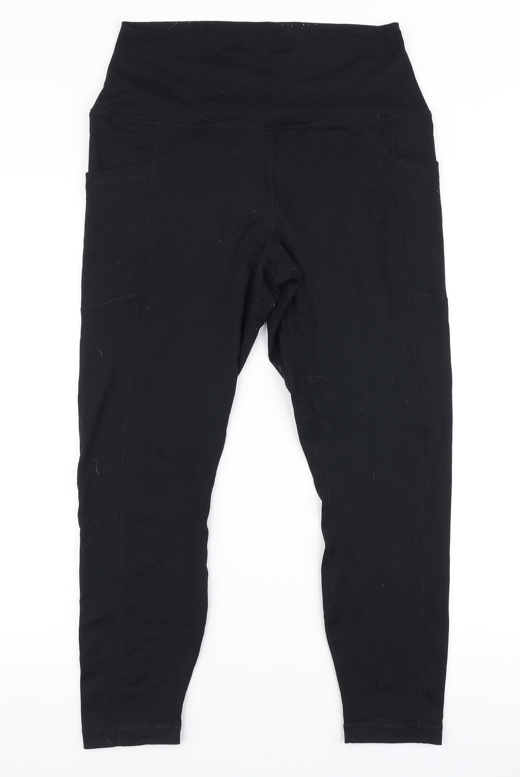 Reflex Womens Black  Nylon Capri Leggings Size XL L25 in Slim Pullover