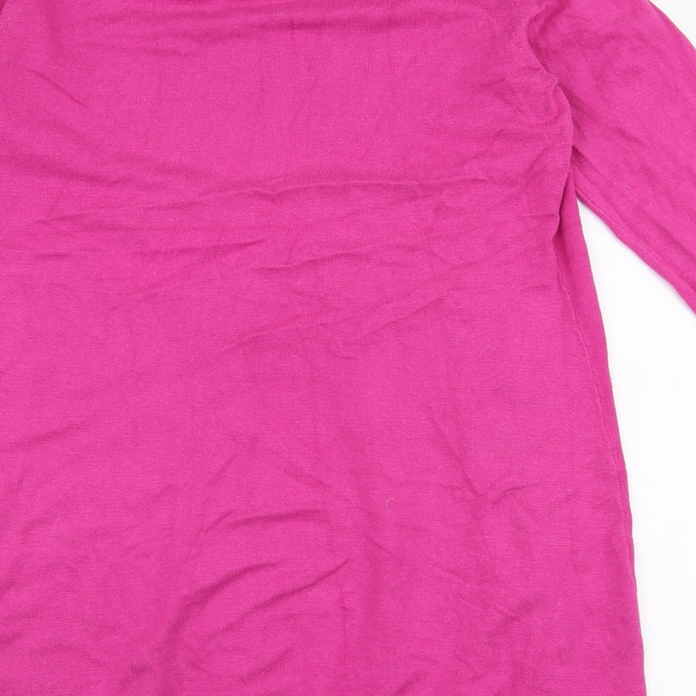 JoJo Maman Bébé Womens Pink  Cotton Jumper Dress  Size 12  Roll Neck Pullover