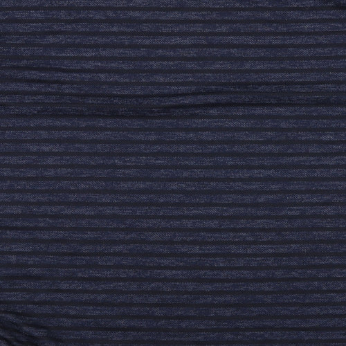 Preworn Womens Blue Round Neck Striped Polyester Pullover Jumper Size 12