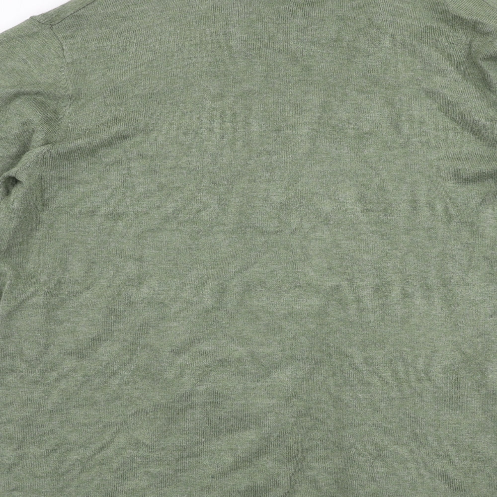 Dunnes Stores Womens Green V-Neck  Viscose Cardigan Jumper Size M