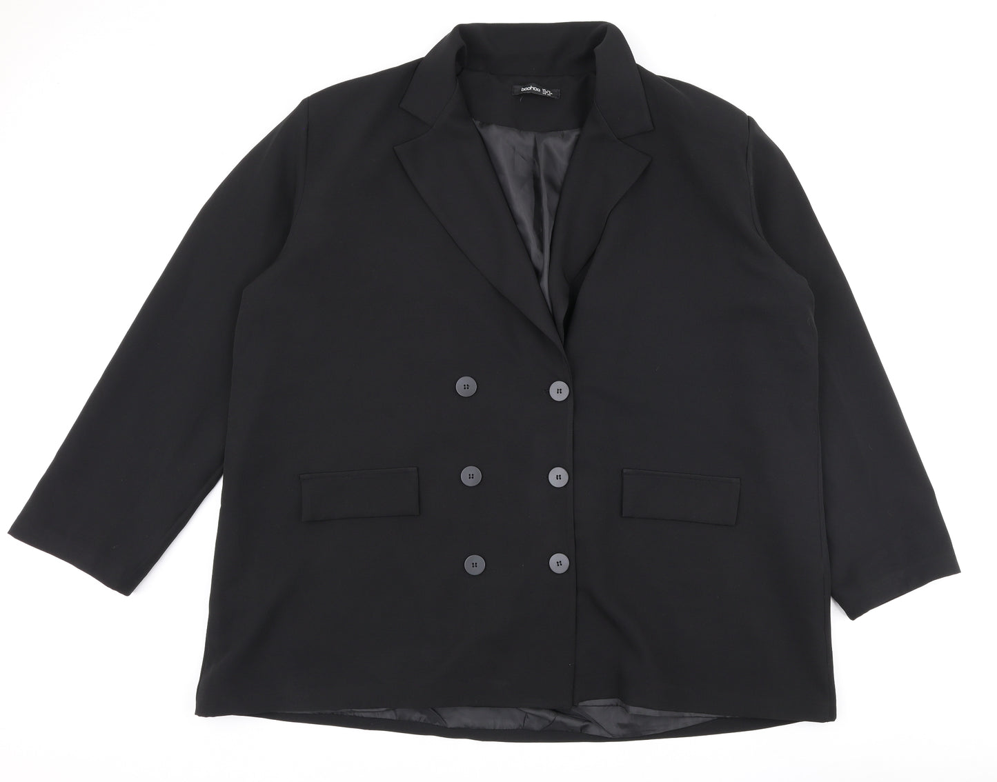 Boohoo Womens Black   Jacket Blazer Size 26  Button