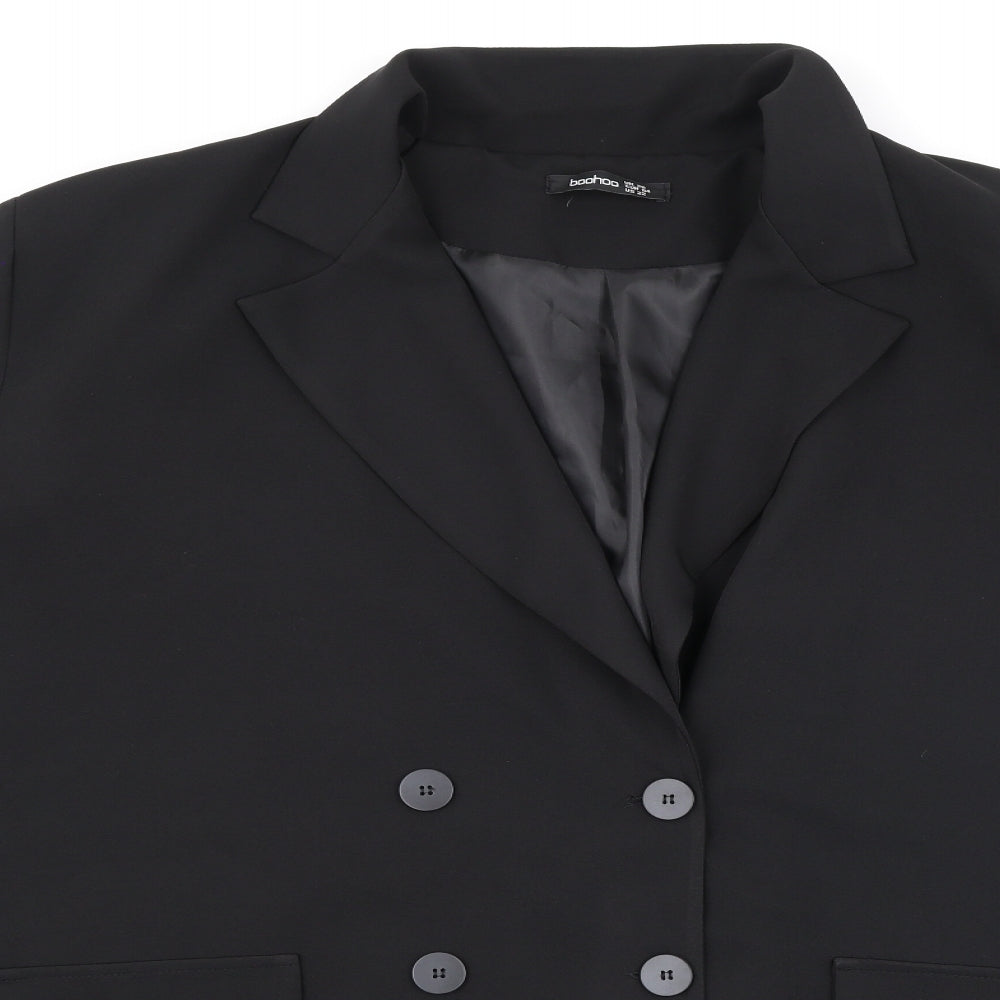 Boohoo Womens Black   Jacket Blazer Size 26  Button