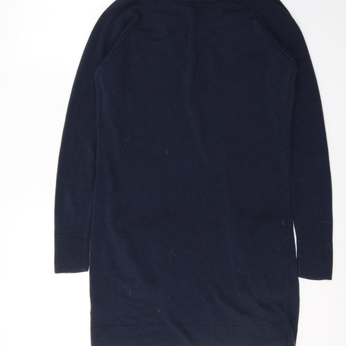 TU Womens Blue  Acrylic Jacket Dress  Size 10  V-Neck Pullover