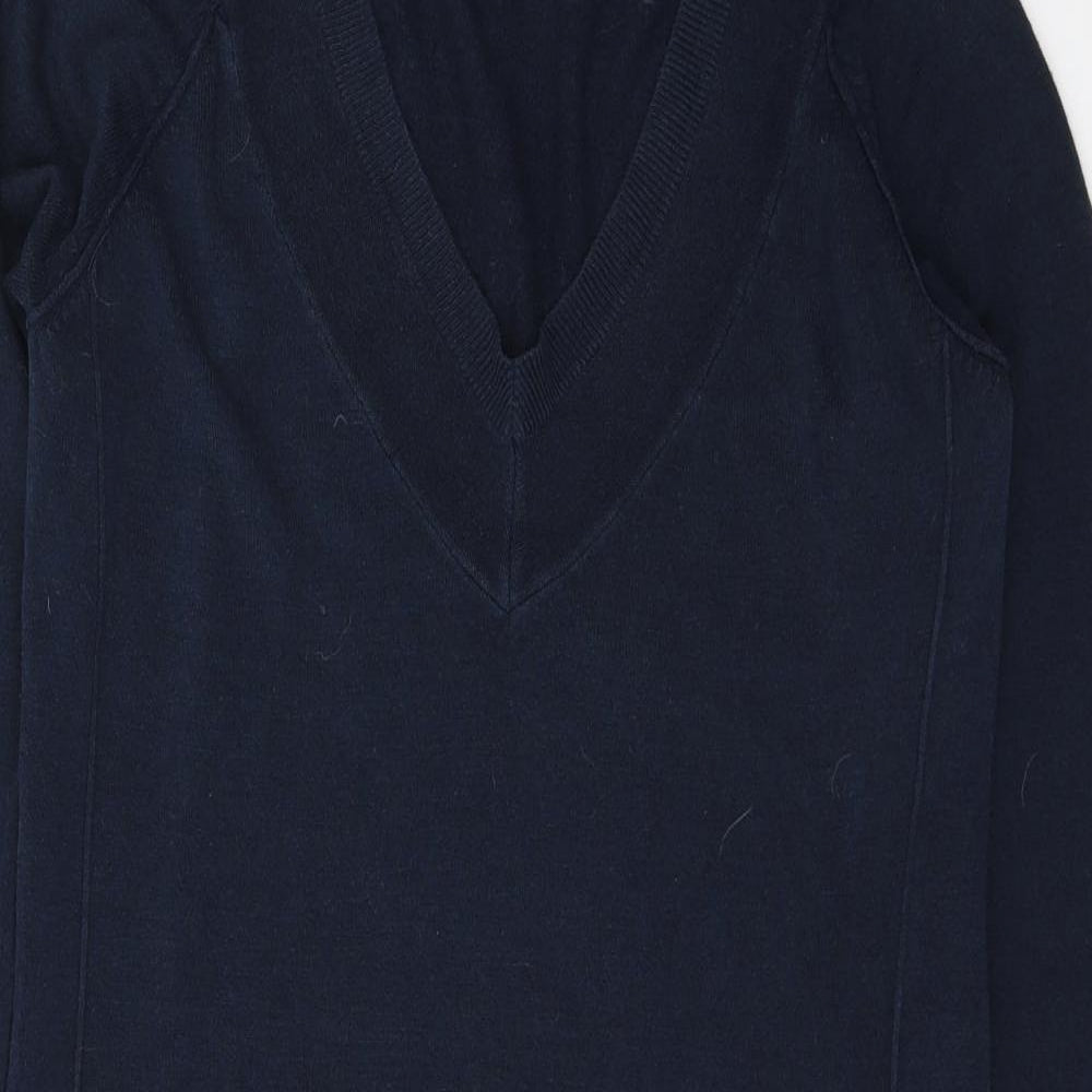 TU Womens Blue  Acrylic Jacket Dress  Size 10  V-Neck Pullover