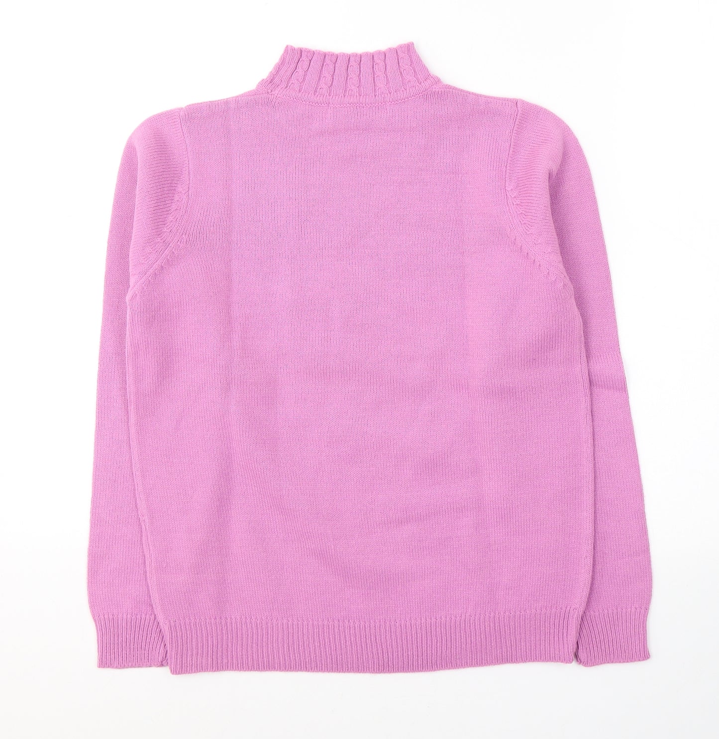 EWM Womens Pink Round Neck  Acrylic Pullover Jumper Size 10