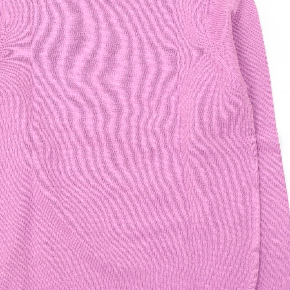 EWM Womens Pink Round Neck  Acrylic Pullover Jumper Size 10