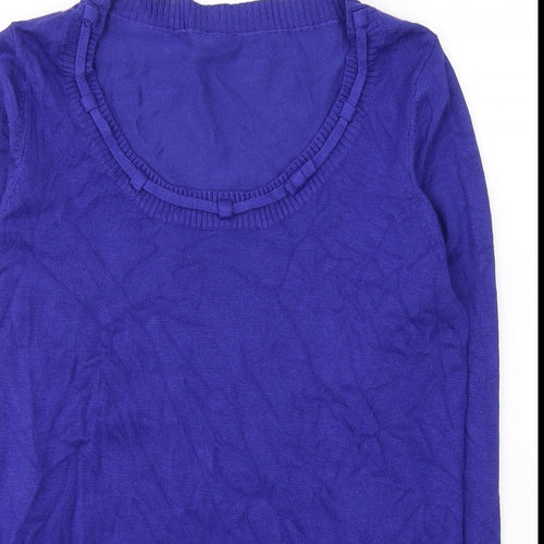 Preworn Womens Blue Round Neck  Viscose Pullover Jumper Size 12