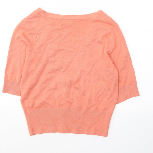 F&F Womens Orange V-Neck  Viscose Cape Jumper Size 10