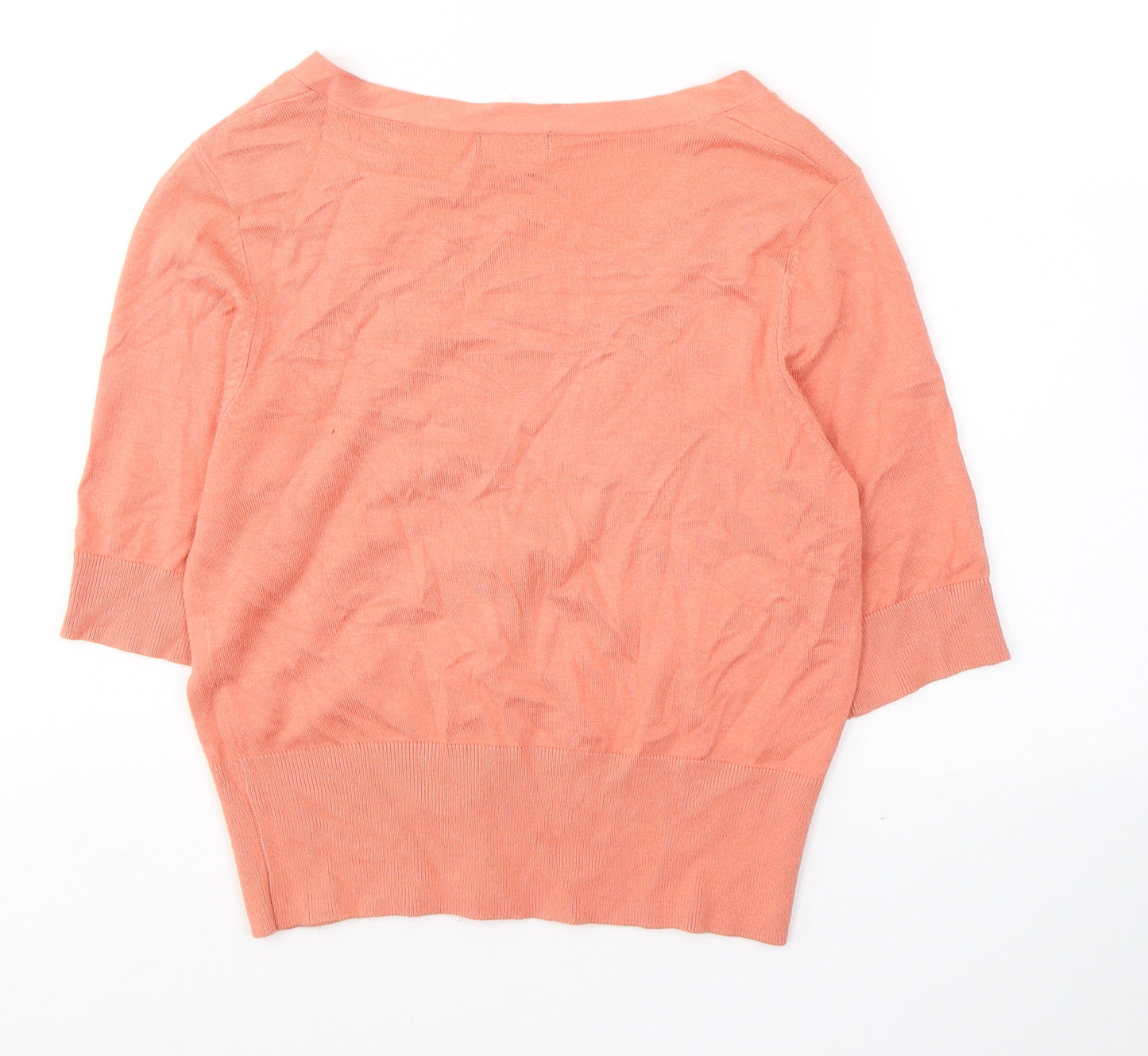 F&F Womens Orange V-Neck  Viscose Cape Jumper Size 10