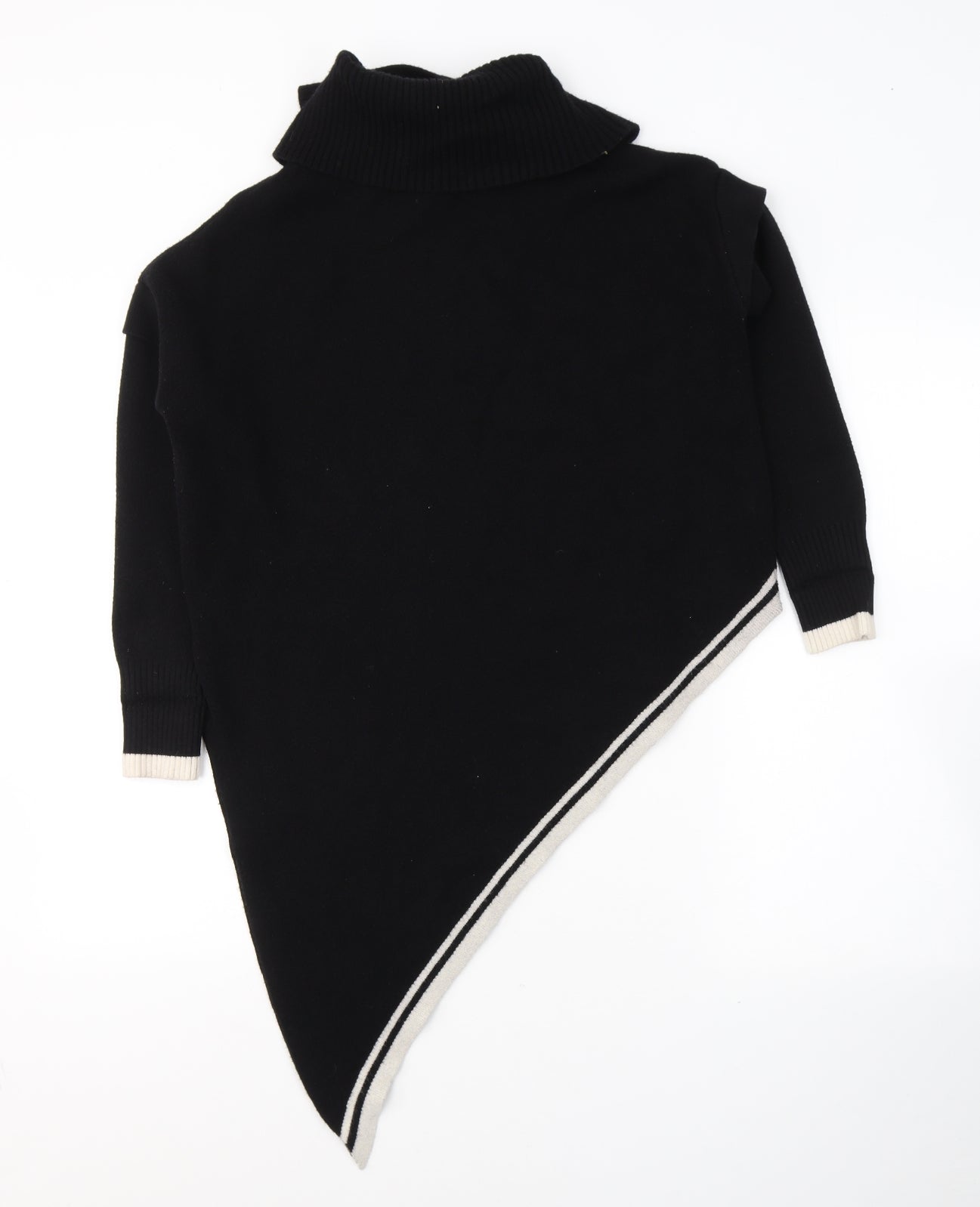 River Island Womens Black Roll Neck  Viscose Tunic Jumper Size S