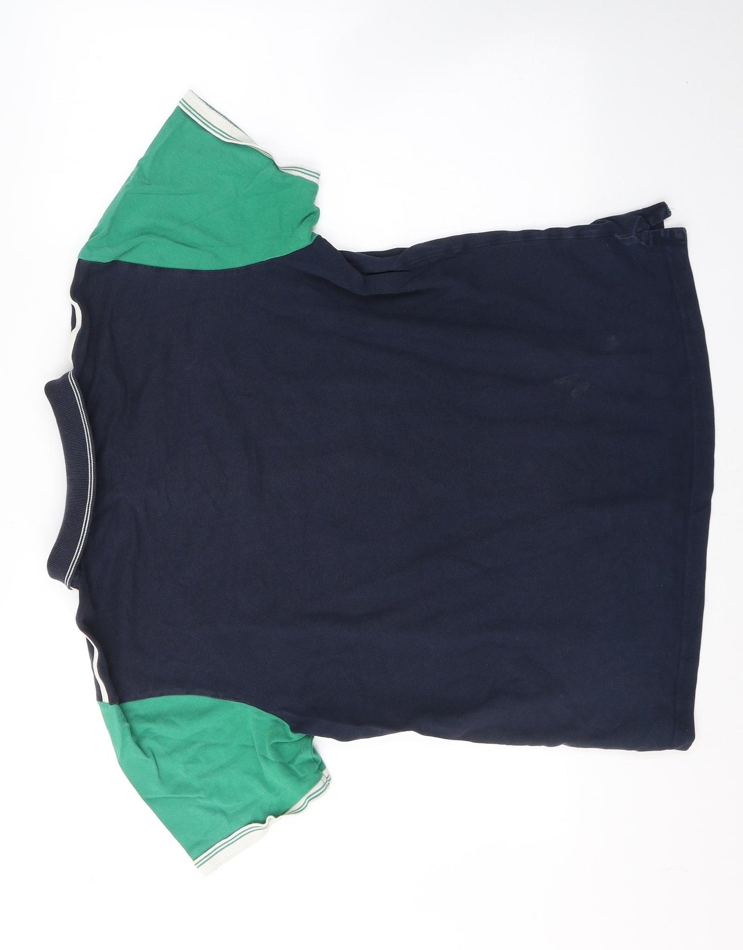 Dunnes Stores Mens Blue Colourblock Cotton  Polo Size L Collared Pullover - world cup 2019 Ireland