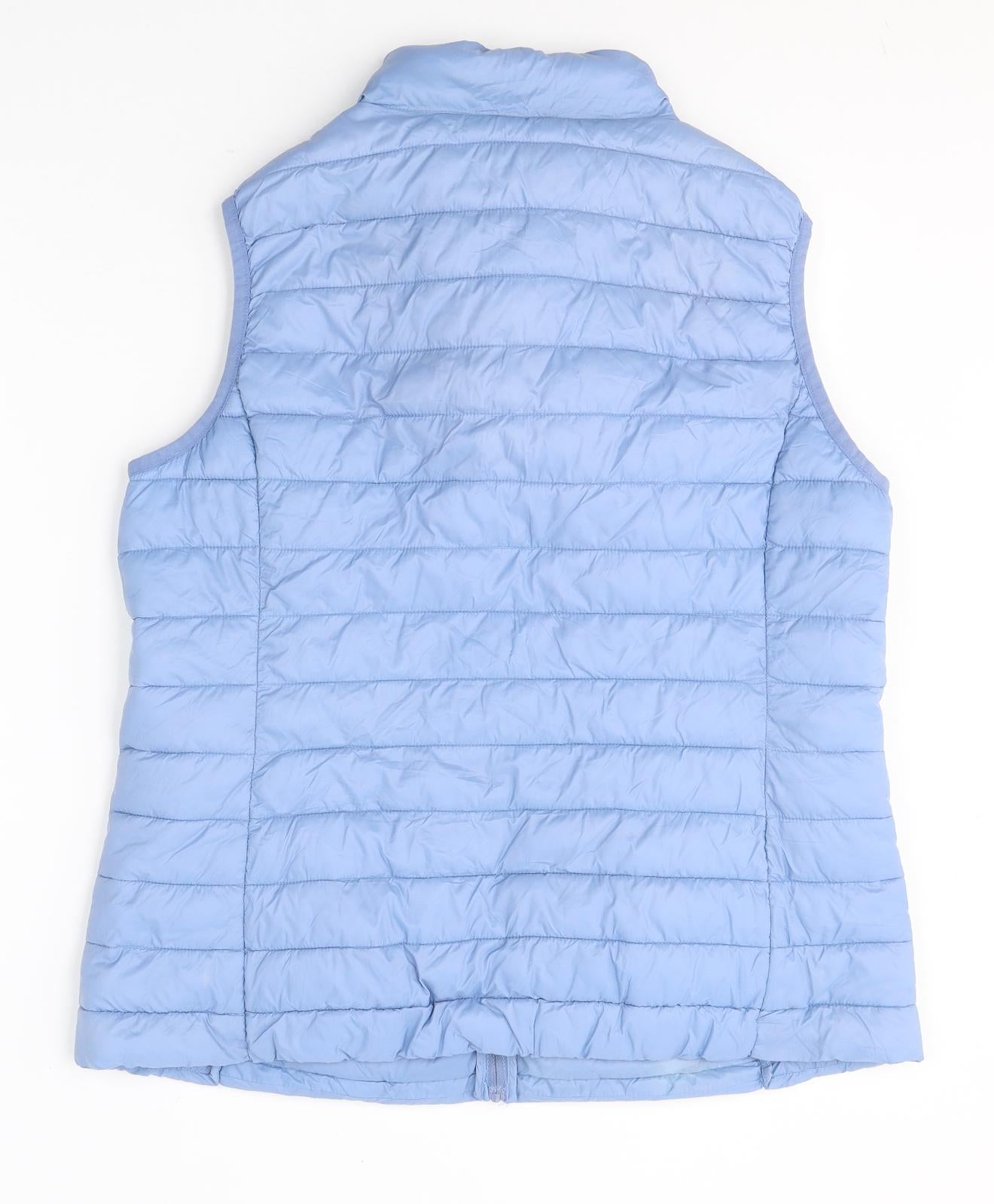 Dunnes Stores Womens Blue   Gilet Jacket Size L  Zip - Puffer gilet